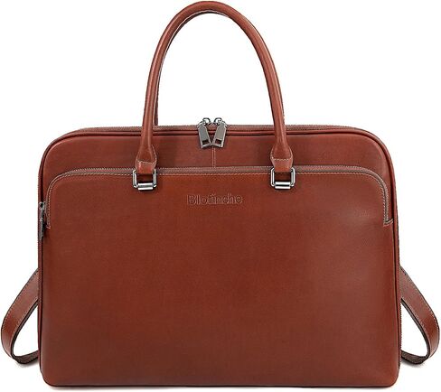 حقيبة كمبيوتر محمول من الجلد الطبيعي من Blofinche: حقيبة كتف ماسنجر مقاس 15 16 بوصة للرجال والنساء حقيبة يد مصممة باللون البني الزيتي in Kuwait