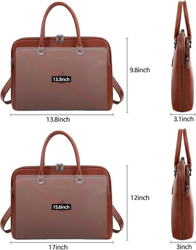 حقيبة كمبيوتر محمول من الجلد الطبيعي من Blofinche: حقيبة كتف ماسنجر مقاس 15 16 بوصة للرجال والنساء حقيبة يد مصممة باللون البني الزيتي in Kuwait