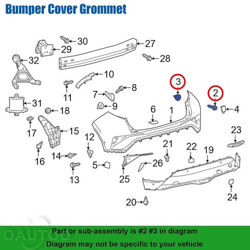 OAUTOO 10Sets Bumper Cover & Tail Lamp Grommet with Screw Kit 90189-06235 for Toyota Avalon C-HR Camry Highlander Mirai Rav4 Yaris, Lexus CT is LC NX RC RX 2006-On in Saudi Arabia