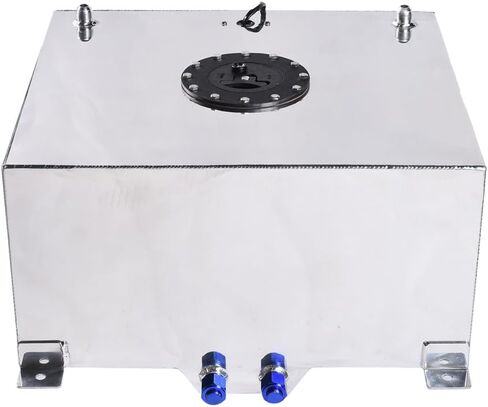 MOTORHOT 15 Gallon Fuel Cell 60L Aluminum Fuel Tank Universal Racing Street Drift Strip Fuel Gas Tank with Level Sensor Silver in Kuwait