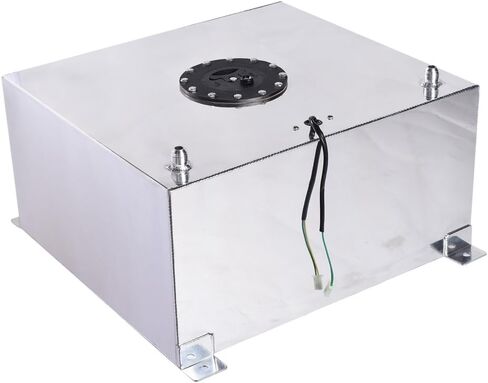 MOTORHOT 15 Gallon Fuel Cell 60L Aluminum Fuel Tank Universal Racing Street Drift Strip Fuel Gas Tank with Level Sensor Silver in Kuwait