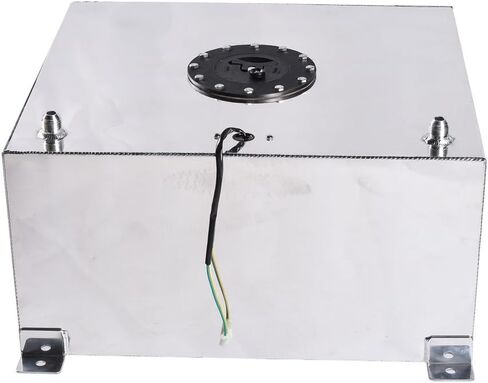 MOTORHOT 15 Gallon Fuel Cell 60L Aluminum Fuel Tank Universal Racing Street Drift Strip Fuel Gas Tank with Level Sensor Silver in Kuwait