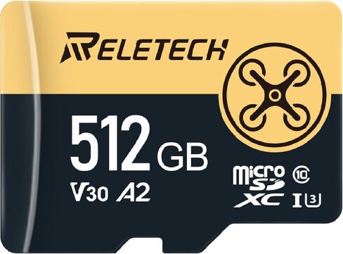 بطاقة ذاكرة TF بسعة 512 جيجابايت مع محول، كاميرا 4K Pro، A2 V30 للهواتف الذكية، Gopro، كاميرات الحركة، فيديو 4K UHD، لجهاز Nintendo-Switch، سرعة تصل إلى 170 ميجابايت/ثانية، UHS-I U3 C10 Class 10 (أسود، 512.0، جيجابايت) ) in Saudi Arabia
