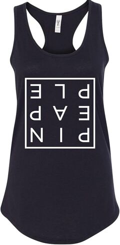 Women’s Upside Down Pineapple Tank Top, Minimalist Square Graphic, Swinger Lifestyle Vacation Beach Party Top in Saudi Arabia