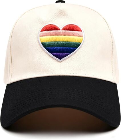 Pride Dad Hat for Men Women, LGBT Rainbow Embroidered Adjustable Cotton Baseball Caps in Kuwait