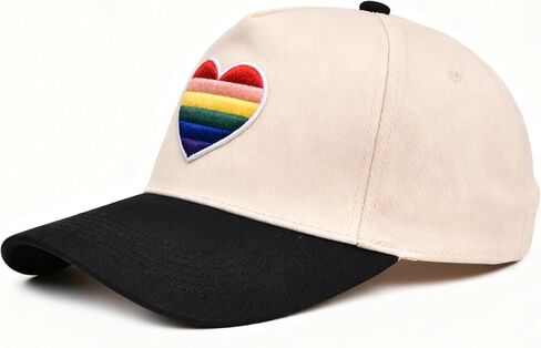 Pride Dad Hat for Men Women, LGBT Rainbow Embroidered Adjustable Cotton Baseball Caps in Kuwait