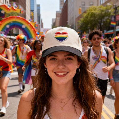 Pride Dad Hat for Men Women, LGBT Rainbow Embroidered Adjustable Cotton Baseball Caps in Kuwait