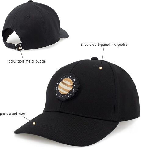 Planets Snapback Hat - 6 Pcs Solar System Patches Included, Adjustable Unisex Baseball Cap for Men Women in Saudi Arabia