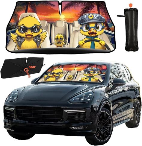 Sea Turtle Car Umbrella Sun Shade Cover Funny Foldable Car Windshield Sun Shade Umbrella Full Cover Shade Block UV Rays Heat Keep Vehicle Cool for Cars SUV Trucks 57"x 30" in Saudi Arabia