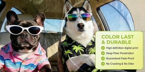 Funny Dog Car Sun Shade for Windshield - Cool Husky & French Bulldog in Hawaiian Shirts - 170T Silver Coated UV Reflector - Heat Shield for Cars, SUVs, Trucks (Standard(63"x31.5" / 160cm x 80cm)) in Saudi Arabia