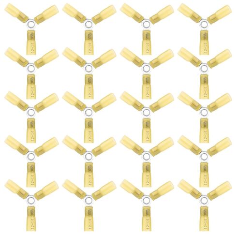 Linkstyle 20 قطعة 16-14 موصل سلك AWG ثلاثي الاتجاهات، موصل مؤخرة حلقي على شكل حرف Y، أطراف طرفية شديدة التحمل منكمشة بالحرارة باللون الأزرق in Saudi Arabia