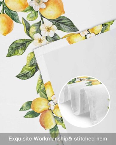 Valance for Windows Summer Lemon Floral Kitchen Curtains Valances Rod Pocket Watercolor Plant Farmhouse Window Treatment Short Topper Curtains 1 Panel, 54x18 inch in Saudi Arabia