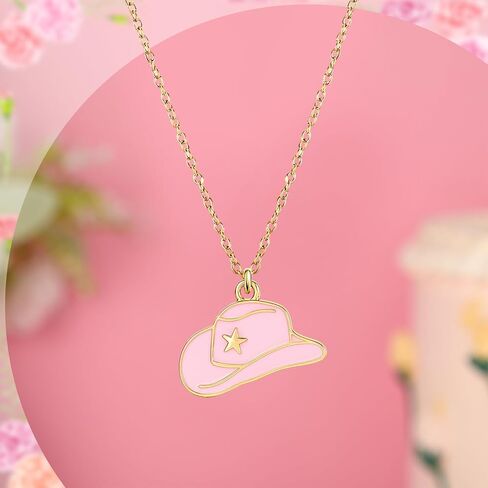 Tondiamo 12 Set Cowgirl Party Favors Cowgirl Hat Necklace Western Necklace for Women Galentine Jewelry Gift Bulk with Card and Bags in Saudi Arabia