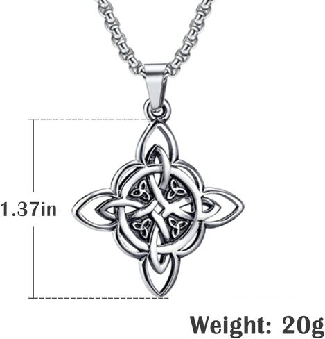 NIGHTCRUZ 2PCS قلادة عقدة الساحرة، قلادة عقدة سلتيك مع Triquetra Trinity، قلادة من الفولاذ المقاوم للصدأ للنساء in Kuwait