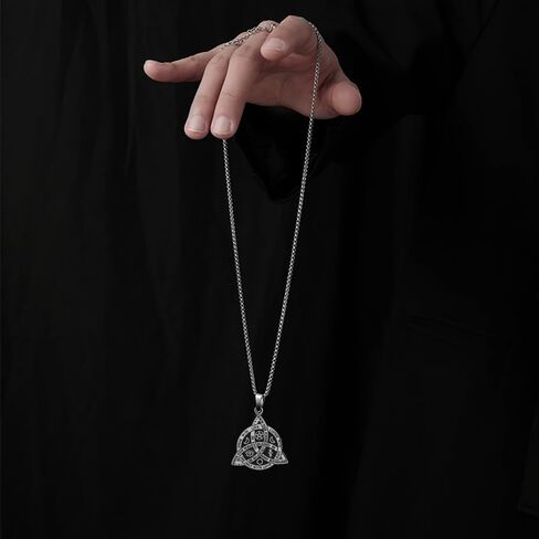 NIGHTCRUZ 2PCS قلادة عقدة الساحرة، قلادة عقدة سلتيك مع Triquetra Trinity، قلادة من الفولاذ المقاوم للصدأ للنساء in Kuwait