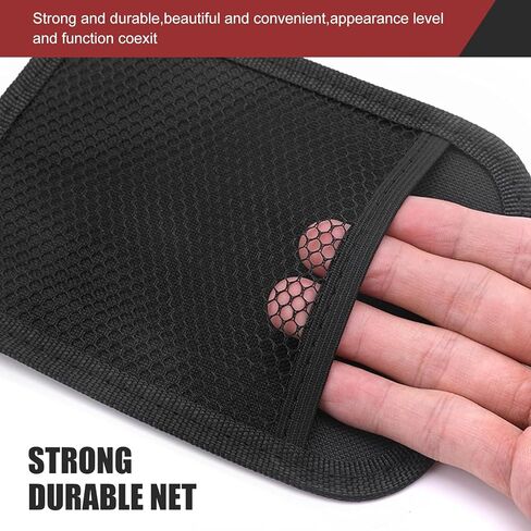 2PCS Car Organizer Net Pocket, Multifunctional Internal Adhesive Storage Bag for Phones Sunglasses ID Cards, Thickened Oxford Side Pocket with Comfortable Cotton, for Most Cars (Black) in Saudi Arabia