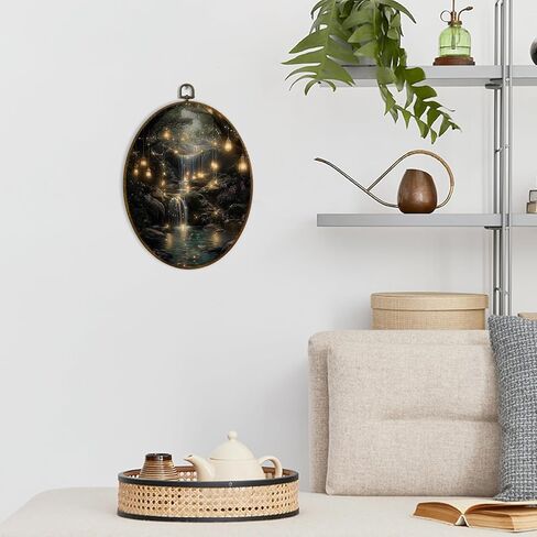 dvhdajed Vintage Cottagecore Moody Floral Round Wall Art Decor, Dark Academia Wildflower Framed Canvas Art, Dark Gothic Floral Bouquet Round Wall Hanging Decor for Farmhouse Bedroom Living Room,10x10 in Kuwait