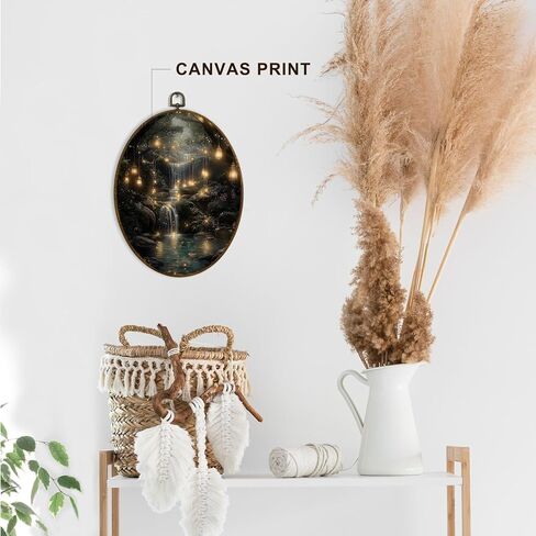 dvhdajed Vintage Cottagecore Moody Floral Round Wall Art Decor, Dark Academia Wildflower Framed Canvas Art, Dark Gothic Floral Bouquet Round Wall Hanging Decor for Farmhouse Bedroom Living Room,10x10 in Kuwait