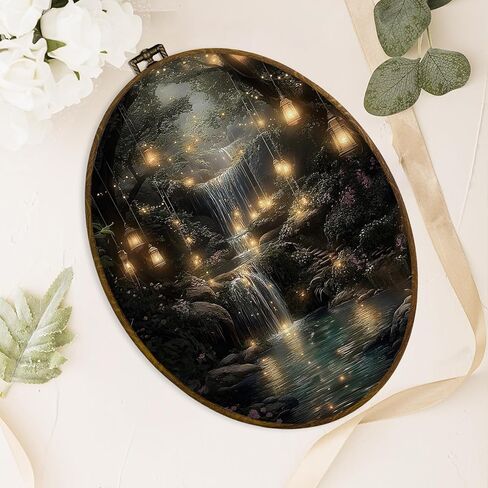 dvhdajed Vintage Cottagecore Moody Floral Round Wall Art Decor, Dark Academia Wildflower Framed Canvas Art, Dark Gothic Floral Bouquet Round Wall Hanging Decor for Farmhouse Bedroom Living Room,10x10 in Kuwait