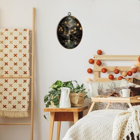 dvhdajed Vintage Cottagecore Moody Floral Round Wall Art Decor, Dark Academia Wildflower Framed Canvas Art, Dark Gothic Floral Bouquet Round Wall Hanging Decor for Farmhouse Bedroom Living Room,10x10 in Kuwait