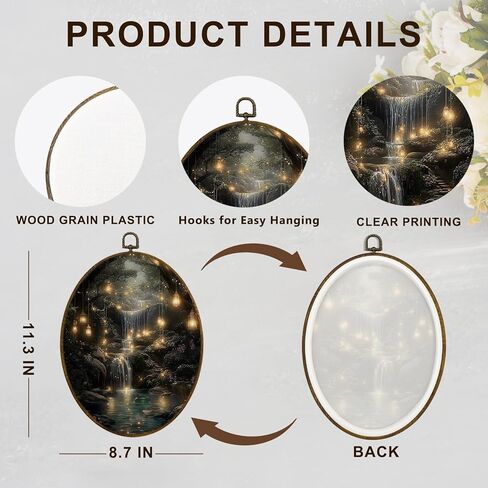 dvhdajed Vintage Cottagecore Moody Floral Round Wall Art Decor, Dark Academia Wildflower Framed Canvas Art, Dark Gothic Floral Bouquet Round Wall Hanging Decor for Farmhouse Bedroom Living Room,10x10 in Kuwait