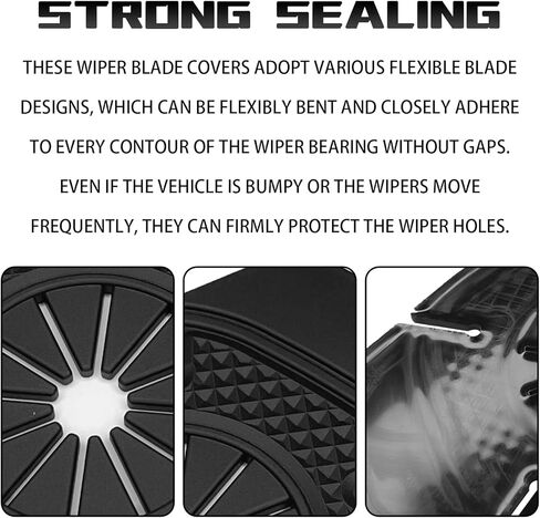 2PCS Wiper Arm Hole Protective Covers, Silicone Wiper Pivot Guards, Universal Compatible with Most Cars SUVs Trucks Dust-Proof Windshield Wipers Pivot Leaf Protector, Exterior Auto Accessories in Kuwait