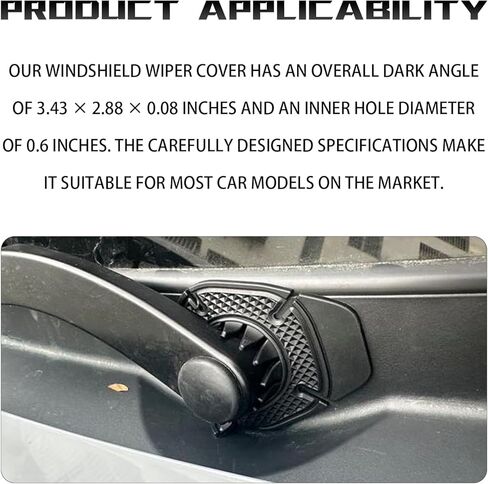 2PCS Wiper Arm Hole Protective Covers, Silicone Wiper Pivot Guards, Universal Compatible with Most Cars SUVs Trucks Dust-Proof Windshield Wipers Pivot Leaf Protector, Exterior Auto Accessories in Kuwait