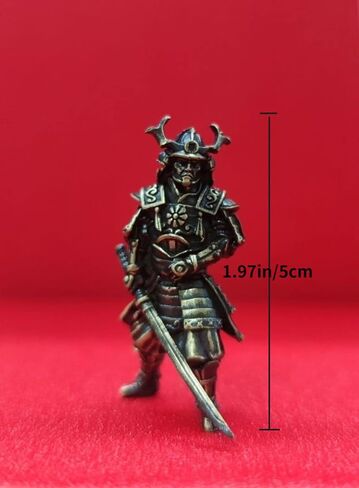 Brass Japanese Shogunate Warrior Figurines Desktop Ornaments,Copper Ancient Soldier Miniature Statue Home War Chess Game Decor Crafts,Study Office Wine Cooler Sculpture Gifts in Saudi Arabia
