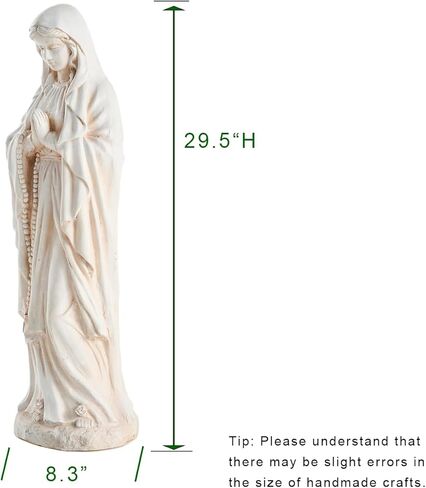 Virgin Mary Outdoor Statue - Religious Garden Statue, Blessed Mother, Virgen De Guadalupe, Large Outdoor Garden, Ivory in Saudi Arabia