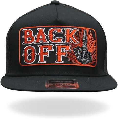 Milwaukee Leather Adjustable Snap Curved Trucker Baseball Cap with Embroidery Pacth On Front MPAHXX in Saudi Arabia