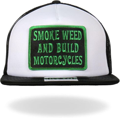 Milwaukee Leather Adjustable Snap Curved Trucker Baseball Cap with Embroidery Pacth On Front MPAHXX in Saudi Arabia