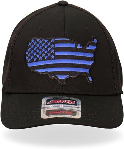 Milwaukee Leather Adjustable Snap Curved Trucker Baseball Cap with Embroidery Pacth On Front MPAHXX in Saudi Arabia
