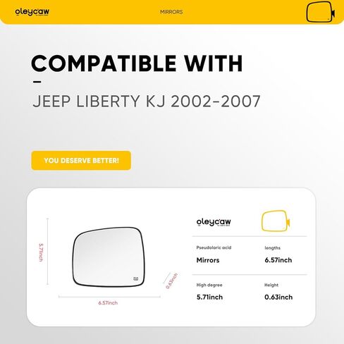 متوافق مع المرآة الجانبية للسائق Jeep Liberty، 2002 2003 2004 2005 2006 2007، بديل لزجاج المرايا الجانبية اليسرى Jeep KJ، ساخن in Kuwait