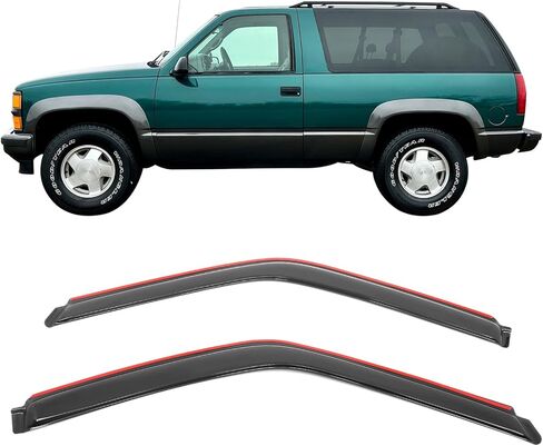 IKON MOTORSPORTS in Channel Window Visors Compatible with 1988-1998 Chevy GMC C/K 1995-1999 Tahoe 2Dr 1992-1999 Yukon 2Door, Slim Style Acrylic Smoke Rain Guards, Side Window Wind Deflectors 2PCS in Saudi Arabia