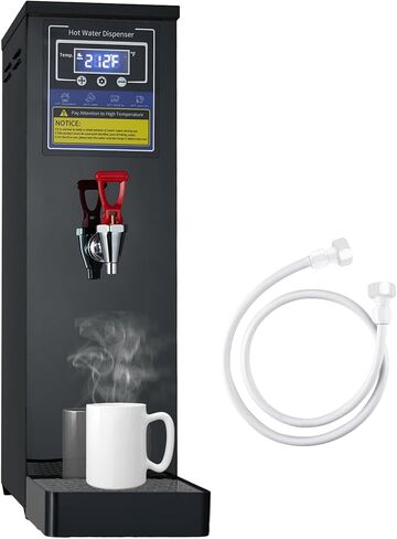 Hot Water Dispenser Commercial Water Boiler Electric Warmer Hot Water Machine Stainless Steel 30L(8GAL)/Hour Step-heating Temperature Control 86-212°F for Boba Tea Coffee Office Restaurant 1600W in Saudi Arabia