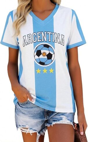 كأس كرة القدم 2026 قميص المرأة المكسيك قمصان البرازيل جيرسي مضحك كرة القدم الجرافيك الفانيلة Y2k الخامس الرقبة تي شيرت in Kuwait