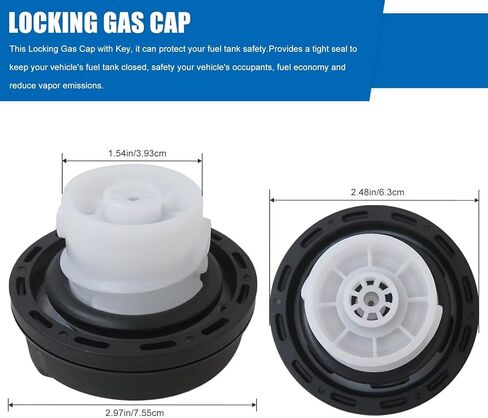غطاء خزان الغاز بقفل على طراز OE - مصنوع لسيارة جيب كومباس 2008-2018 ولسيارة دودج دورانجو 2005-2018 - يستبدل الجزء 05278655AB in Kuwait