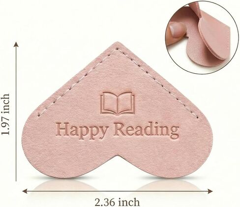 Leather Heart Bookmarks for Women - 6 Pcs Happy Reading Corner Page Bookmarks, Cute Book Marks, Personalized Graduation Giffs for Her, Teacher Appreciation, Book Lovers, Perfect Reading Gifts in Saudi Arabia