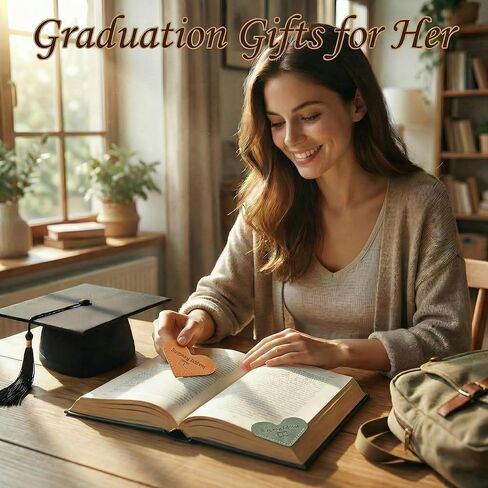 Leather Heart Bookmarks for Women - 6 Pcs Happy Reading Corner Page Bookmarks, Cute Book Marks, Personalized Graduation Giffs for Her, Teacher Appreciation, Book Lovers, Perfect Reading Gifts in Saudi Arabia