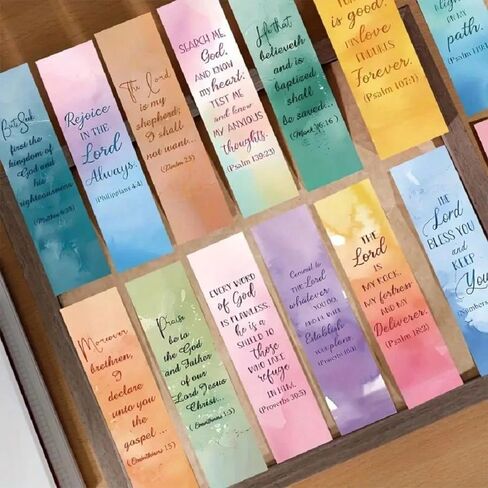 30PCS Christian Watercolor Bookmarks Set - Inspirational Bible Verse Quotes, Religious for Believers, Scripture Journal Supplies in Saudi Arabia