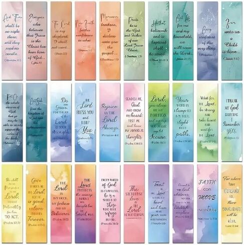 30PCS Christian Watercolor Bookmarks Set - Inspirational Bible Verse Quotes, Religious for Believers, Scripture Journal Supplies in Saudi Arabia