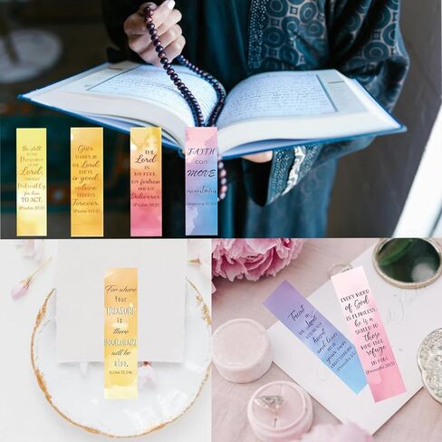 30PCS Christian Watercolor Bookmarks Set - Inspirational Bible Verse Quotes, Religious for Believers, Scripture Journal Supplies in Saudi Arabia