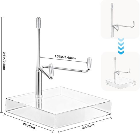 30 Pcs 2x2 Inch Adjustable Metal Arm Display Stand with Acrylic Base, Crystal Rock Holder for Mineral Geode Gemstone Fossils Picture Frames Easels in Kuwait