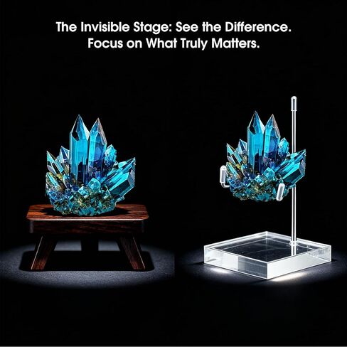 30 Pcs 2x2 Inch Adjustable Metal Arm Display Stand with Acrylic Base, Crystal Rock Holder for Mineral Geode Gemstone Fossils Picture Frames Easels in Kuwait