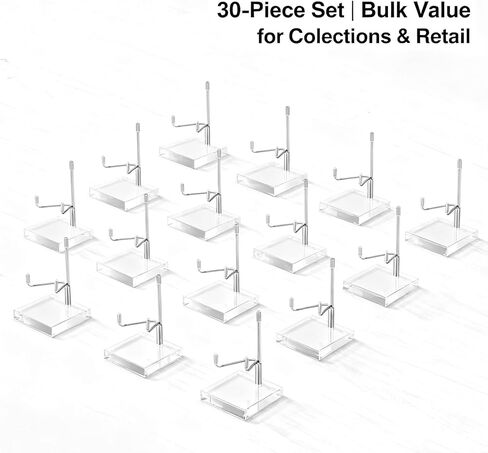 30 Pcs 2x2 Inch Adjustable Metal Arm Display Stand with Acrylic Base, Crystal Rock Holder for Mineral Geode Gemstone Fossils Picture Frames Easels in Kuwait