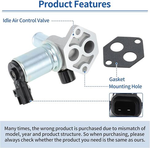 Idle Air Control Valve for Ford for Mustang 1996-2001 Fuel Injection Idle Air Control Valve W/Gasket for Mercury Cougar 1996-1997 No.F6AZ9F715EA/F6AE9F715EB in Saudi Arabia