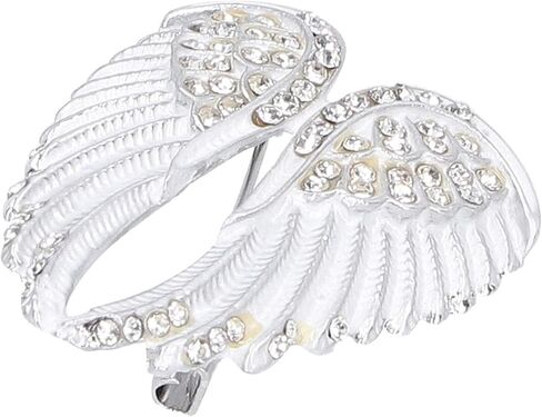 4pcs Women's Guardian Angel Wing Brooch Pins, Angel Wing Rhinestones Brooch Pin Set Cardigan Collar Clips Dress Shirt Brooch Clips for Women Girls Men(White) in Saudi Arabia