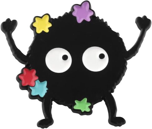PLITI Anime Inspired Gift Dust Elf Gift Soot Sprite Brooch Pin Soot Cartoon Movie Lover Gifts No Face Ghibli Anime Gifts in Saudi Arabia