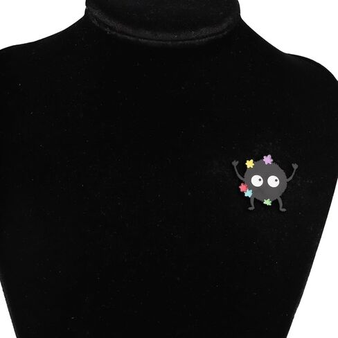 PLITI Anime Inspired Gift Dust Elf Gift Soot Sprite Brooch Pin Soot Cartoon Movie Lover Gifts No Face Ghibli Anime Gifts in Saudi Arabia