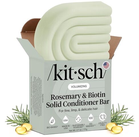 Kitsch Rosemary & Biotin Natural Hair Conditioner Bar, Organic, Vegan, Volumizing, Hydrating & Cleansing Conditioner for Curly or Straight Hair, Plastic, Paraben & Sulfate Free, Eco Friendly, 2.7 oz in Kuwait